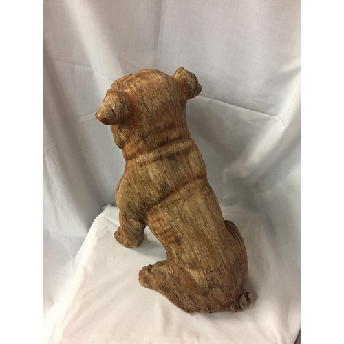 136 - A WOOD EFFECT RESIN STAFFORDSHIRE BULL DOG
45CM HIGH