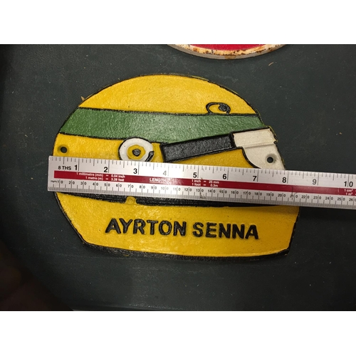 138 - A CAST AYRTON SENNA SIGN IN THE GUISE OF HELMET