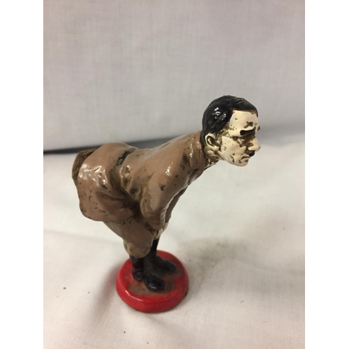 204 - A COLD PAINTED ADOLF HITLER BRONZE FIGURINE PIN CUSHION