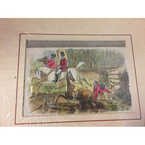 241 - A COLLECTION OF FOUR MOUNTED PRINTS OF HUNTING SCENES