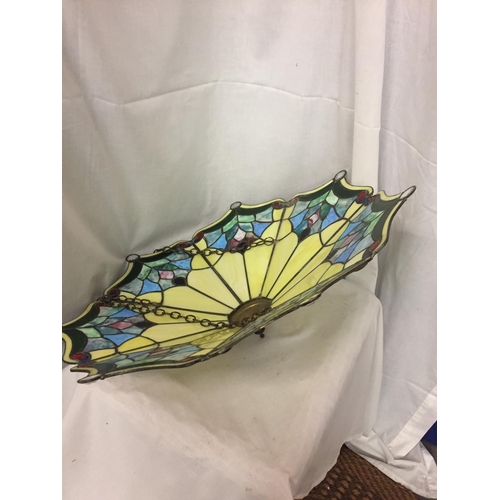 256 - A LARGE TIFFANY STYLE LAMP SHADE 24