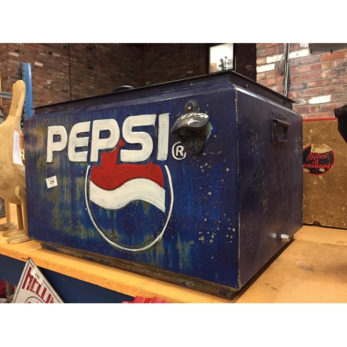 259 - A LARGE PEPSI STYLE METAL STORAGE/COOLER BOX