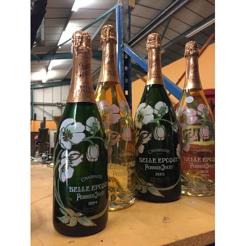 270 - A COLLECTION OF HAND PAINTED FLORATE CHAMPAGNE BOTTLES  