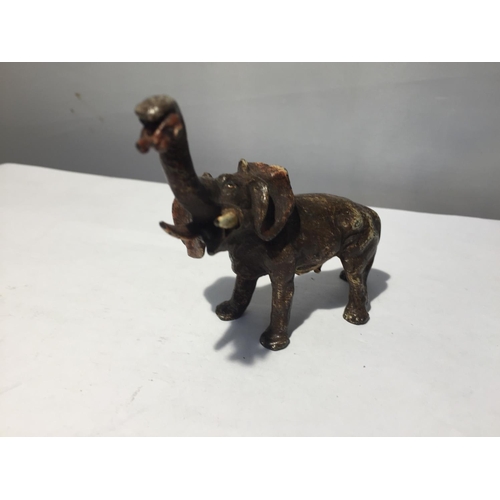 634 - A FRANZ BERGMAN STYLE COLD PAINTED BRONZE ELEPHANT