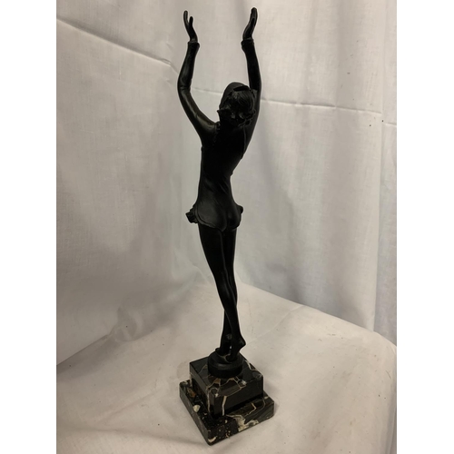 108 - AN ART DECO STYLE FIGURE OF A BALLERINA ON MARBLE EFFECT BASE
H:41CM