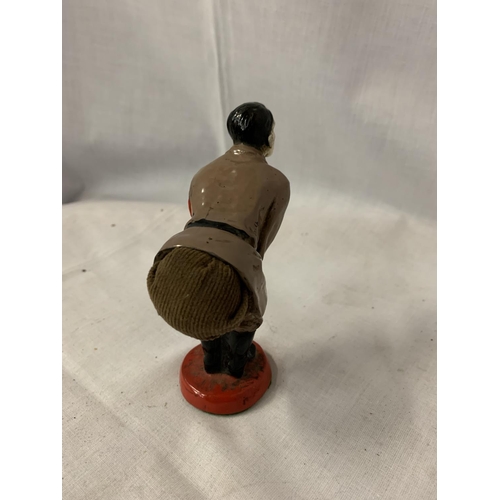 165 - A COLD PAINTED ADOLF HITLER BRONZE FIGURINE PIN CUSHION