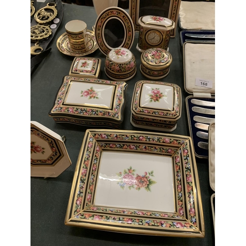 171 - AN ASSORTMENT OF WEDGEWOOD CLIO TRINKET BOXES, PHOTO FRAMES AND A CLOCK