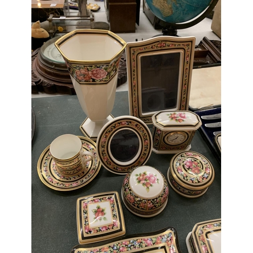 171 - AN ASSORTMENT OF WEDGEWOOD CLIO TRINKET BOXES, PHOTO FRAMES AND A CLOCK