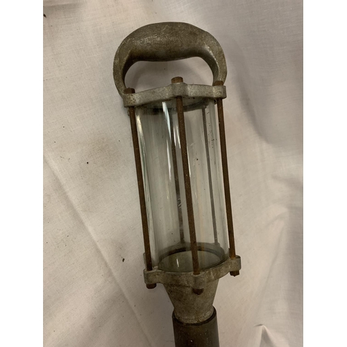 175 - A VINTAGE GLASS MOTORCYCLE OIL PUMP