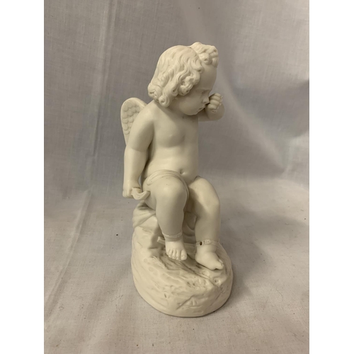 183 - A WHITE CERAMIC CHERUB