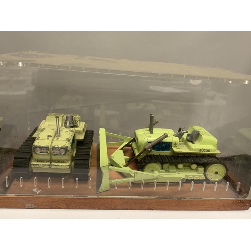 335 - A CORGI MAJOR EUCLID TC-12 DOZER AND TRACTOR IN SHOWCASE