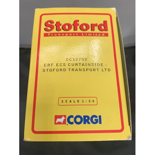 338 - A BOXED CORGI LIMITED EDITION ERF ECS CURTAINSIDE 'STOFORD TRANSPORT LIMITED'