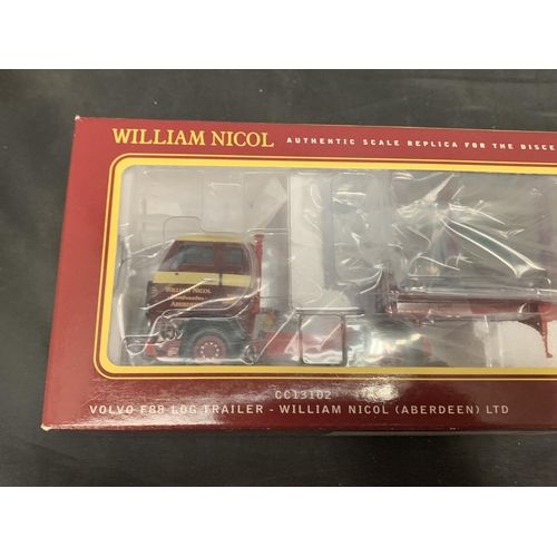 340 - A BOXED CORGI LIMITED EDITION VOLVO F88 LOG TRAILER - WILLIAM NICOL (ABERDEEN) LTD