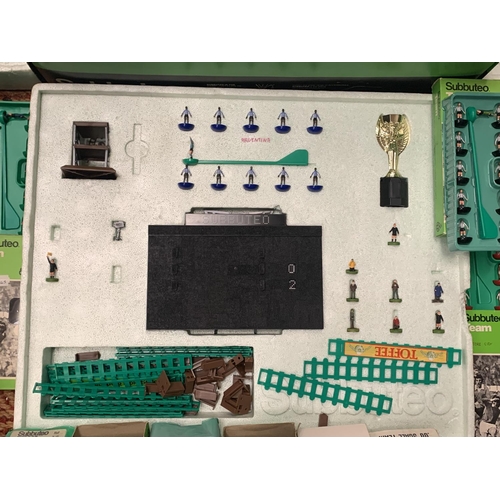 355 - A SUBBUTEO TABLE SOCCER STADIUM EDITION WITH NINE EXTRA TEAMS TO INCLUDE ENGLAND, MAN CITY, WALES, C... 