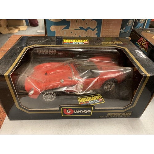 426 - A BOXED 'DIE-CAST FERRARI 250 TESTA ROSSA' MODEL CAR