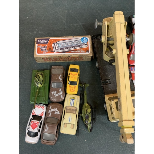 429A - VARIOUS ITEMS TO INCLUDE A HARMONICA, DIESCAST CARS, CRANE ETC