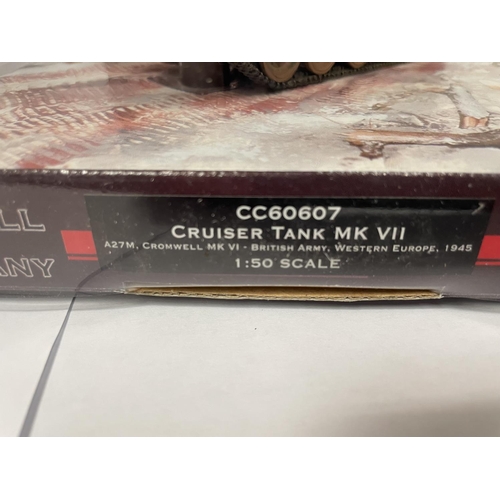 444 - A BOXED CORGI MODEL CRUISER TANK FROM THE VE  DAY RANGE - NUMBER CC60607