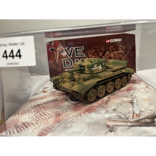 444 - A BOXED CORGI MODEL CRUISER TANK FROM THE VE  DAY RANGE - NUMBER CC60607