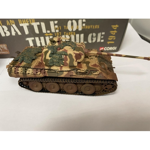 460 - A BOXED CORGI MODEL PANTHER TANK FROM THE BATTLE OF THE BULGE RANGE