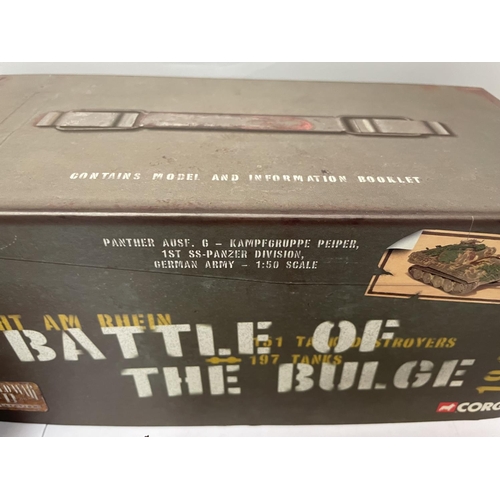 460 - A BOXED CORGI MODEL PANTHER TANK FROM THE BATTLE OF THE BULGE RANGE