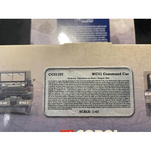 476 - A BOXED CORGI MODEL WC51 COMMAND CAR FROM THE WAR ACROSS THE WESTERN FRONT RANGE - NUMBER CC51707