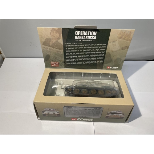 481 - A BOXED CORGI MODEL T34 TANK FROM THE OPERATION BARBAROSA RANGE - NUMBER CC51602