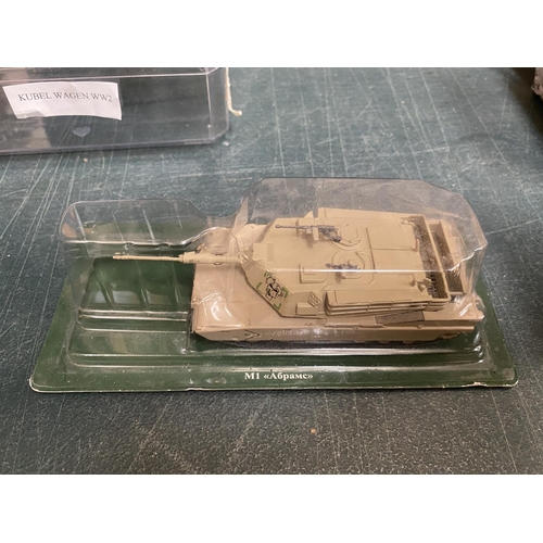 501 - SEVEN MODEL TANKS IN PLASTIC BOXES