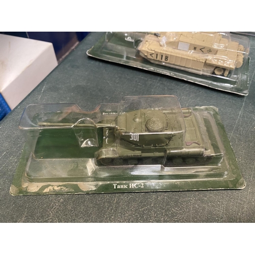 501 - SEVEN MODEL TANKS IN PLASTIC BOXES