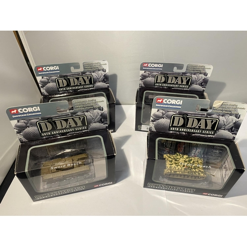 505 - FOUR BOXED CORGI MODEL TANKS FOR THE D-DAY 60TH ANNIVERSARY SERIES