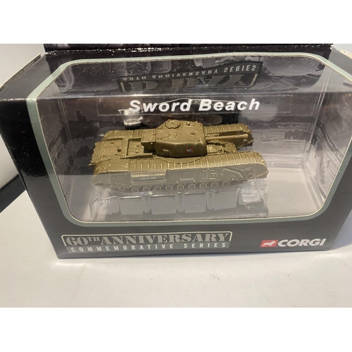 505 - FOUR BOXED CORGI MODEL TANKS FOR THE D-DAY 60TH ANNIVERSARY SERIES