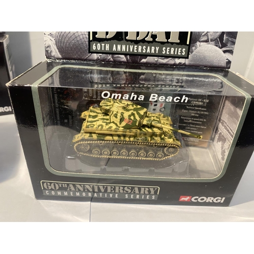 505 - FOUR BOXED CORGI MODEL TANKS FOR THE D-DAY 60TH ANNIVERSARY SERIES