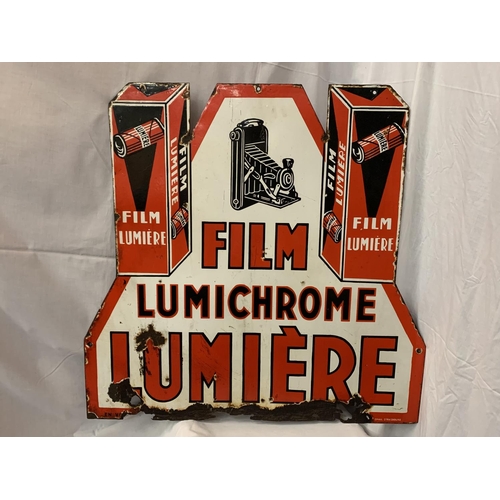 21 - A DOUBLE SIDED ENAMEL SIGN FILM LUMICHROME LUMIERE88CM X 90CM