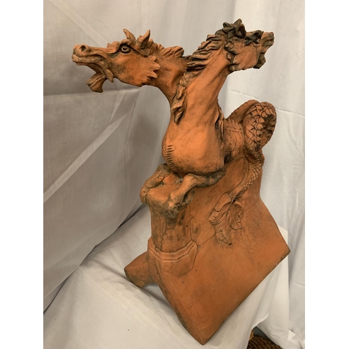 33 - A JANUS HORSE SEA SERPENT RIDGE TILE H:54CM