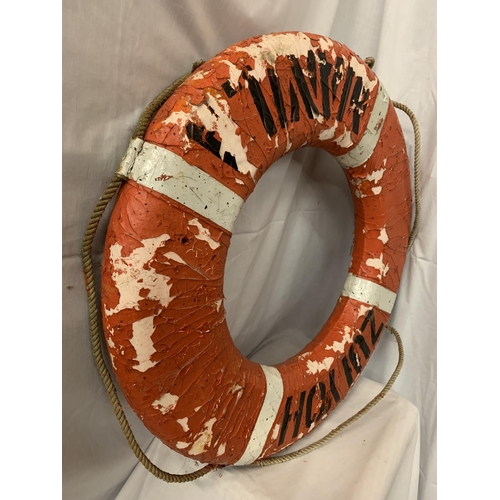 41 - A VINTAGE LIFEBUOY RING ZUI-YOH REG MANILLA