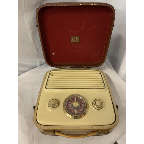 53 - A 'HIS MASTERS VOICE' PORTABLE RADIO