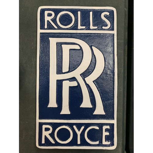 65 - A CAST METAL ROLLS ROYCE WALL PLAQUE