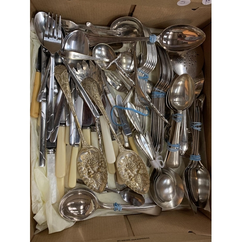 88 - A BOX OF SILVER PLATED CUTLERY