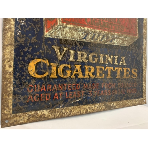 9 - A 1920'S TIN TURF SIGN 74CM X 51CM