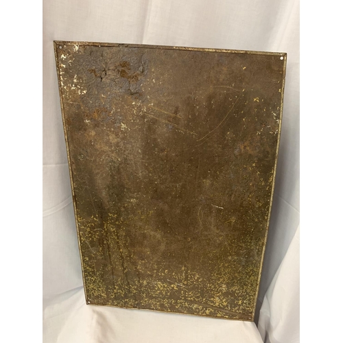 9 - A 1920'S TIN TURF SIGN 74CM X 51CM