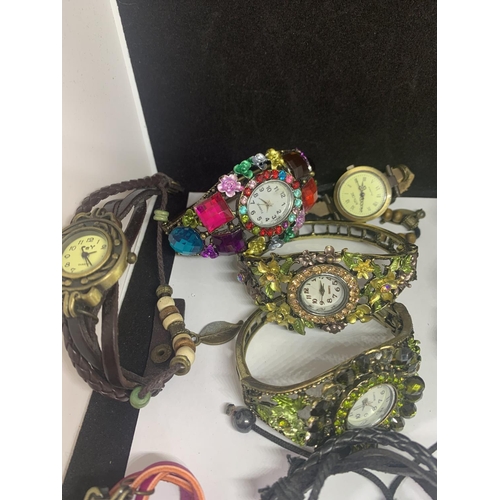 522 - A LARGE SELECTION OF DECORATIVE LADIES FASHION WATCHES