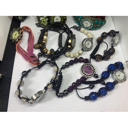 522 - A LARGE SELECTION OF DECORATIVE LADIES FASHION WATCHES