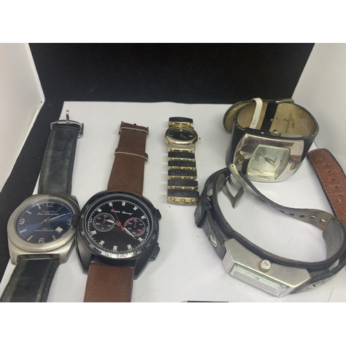 524 - SEVEN VARIOUS WATCHES TO INCLUDE BEN SHERMAN, CAMEL, BIJOUX TERNER, SALT TECH, DIESEL ETC