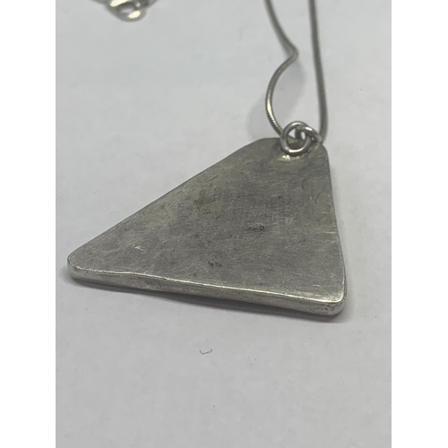 656 - TWO SILVER NECKLACES WITH PENDANTS