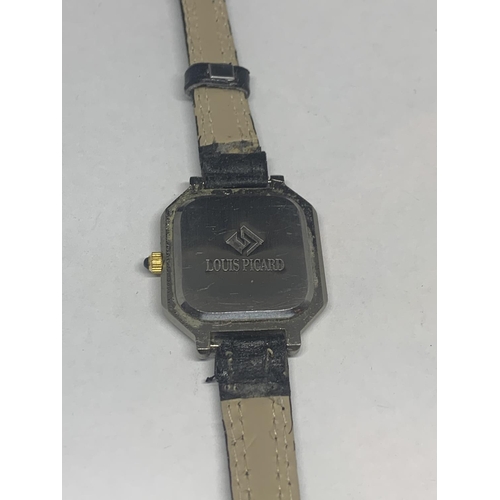 670 - AN MG OWNERS CLUB WRIST WATCH WITH BLACK LEATHER STRAP SEEN WORKING BUT NO WARRANTY