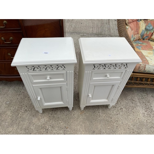 2448 - TWO WHITE BEDSIDE CABINETS