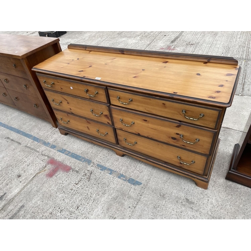 2453 - A MODERN LANCASHIRE STYLE CHEST OF SIX DRAWERS