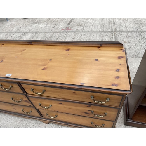 2453 - A MODERN LANCASHIRE STYLE CHEST OF SIX DRAWERS