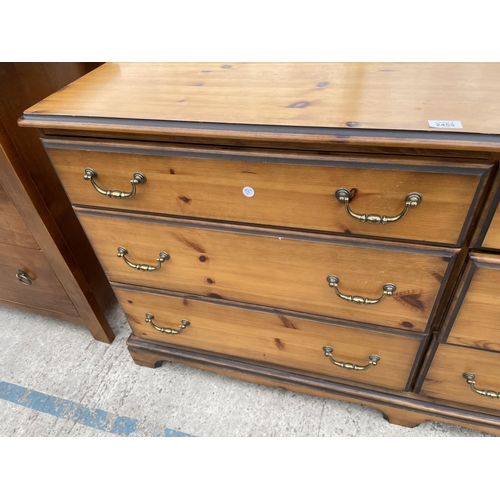 2453 - A MODERN LANCASHIRE STYLE CHEST OF SIX DRAWERS