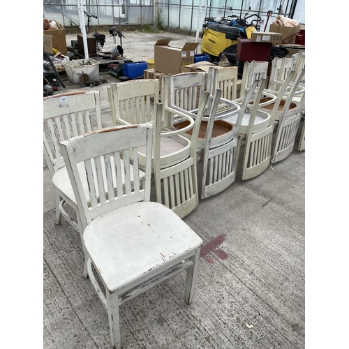 2455 - TEN SHABBY CHIC DINING CHAIRS