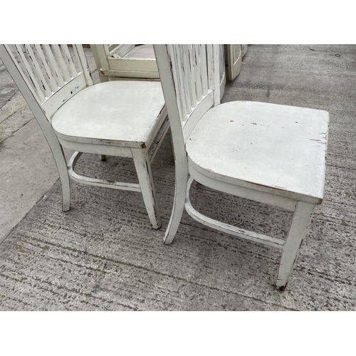 2455 - TEN SHABBY CHIC DINING CHAIRS